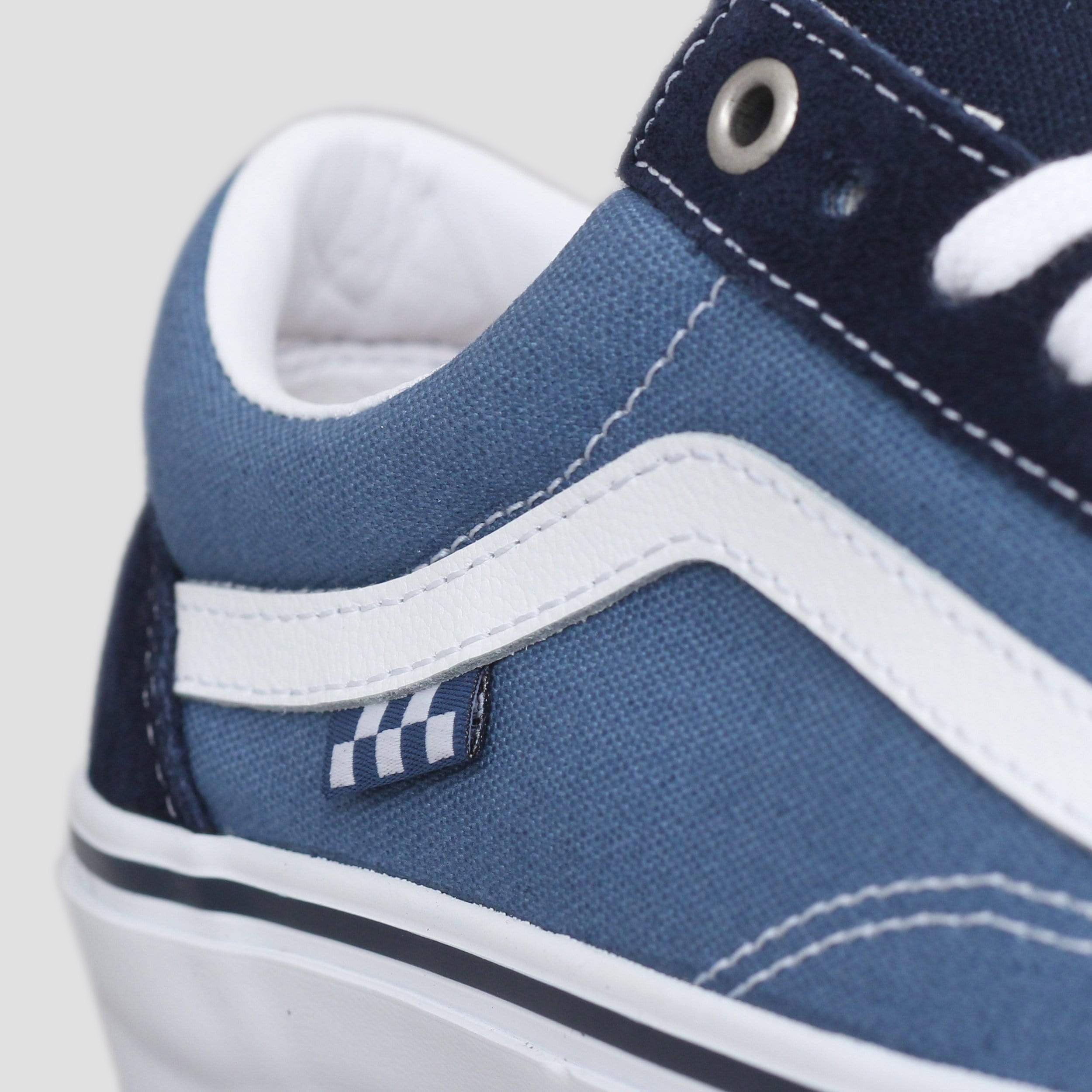 Vans foxing blue on sale and white skate shoes