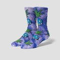 Load image into Gallery viewer, HUF Green Buddy Mushroom Td Sock Purple
