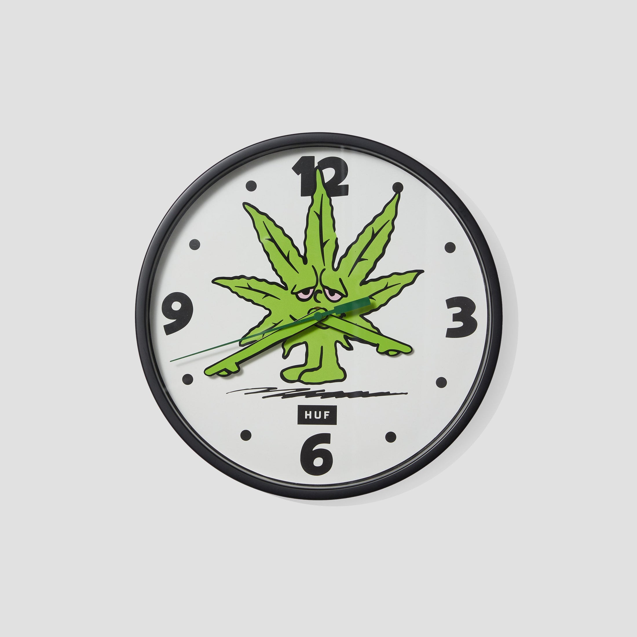 HUF Green Buddy Wall Clock Natural