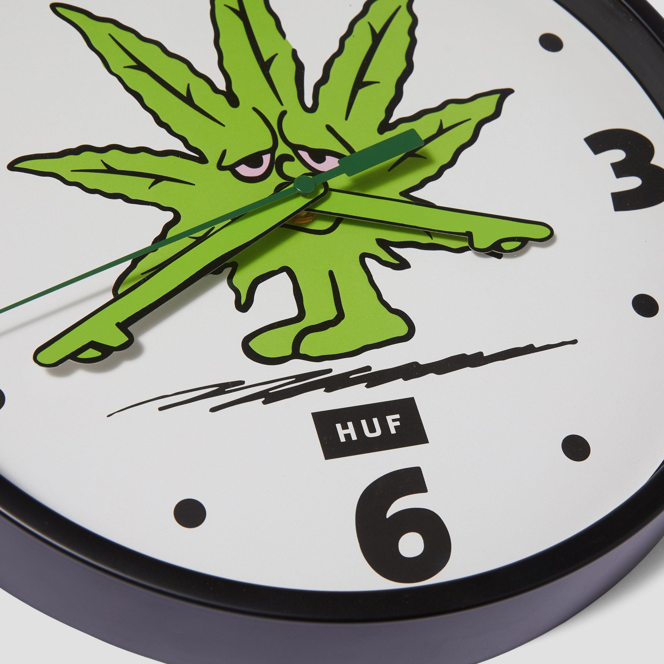 HUF Green Buddy Wall Clock Natural