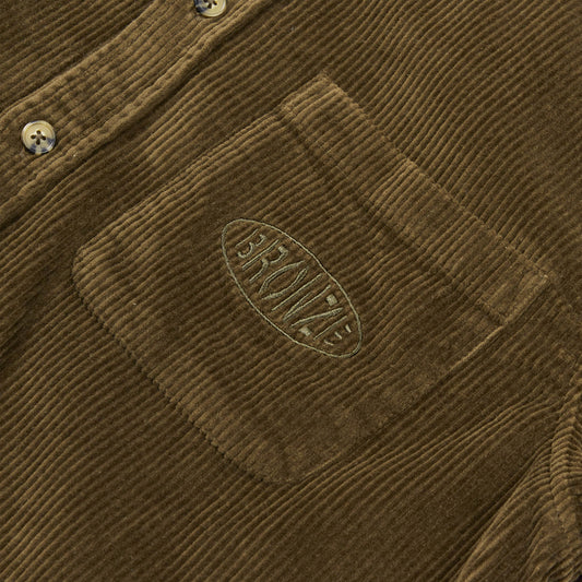 Bronze Corduroy Button Up Jacket Olive