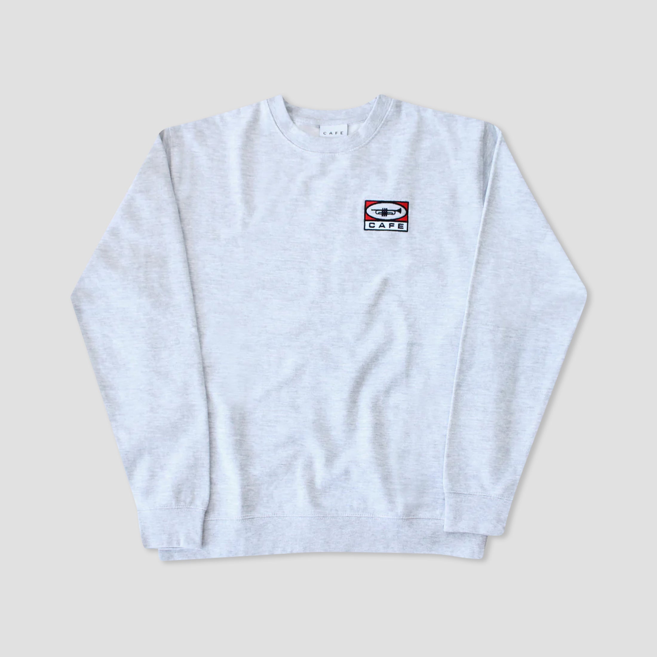 Skateboard Cafe 45 Embroidered Crew Heather Grey
