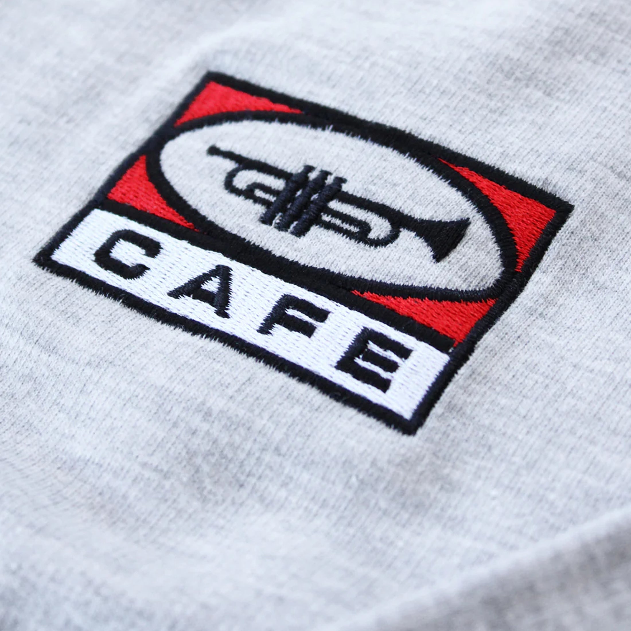 Skateboard Cafe 45 Embroidered Crew Heather Grey