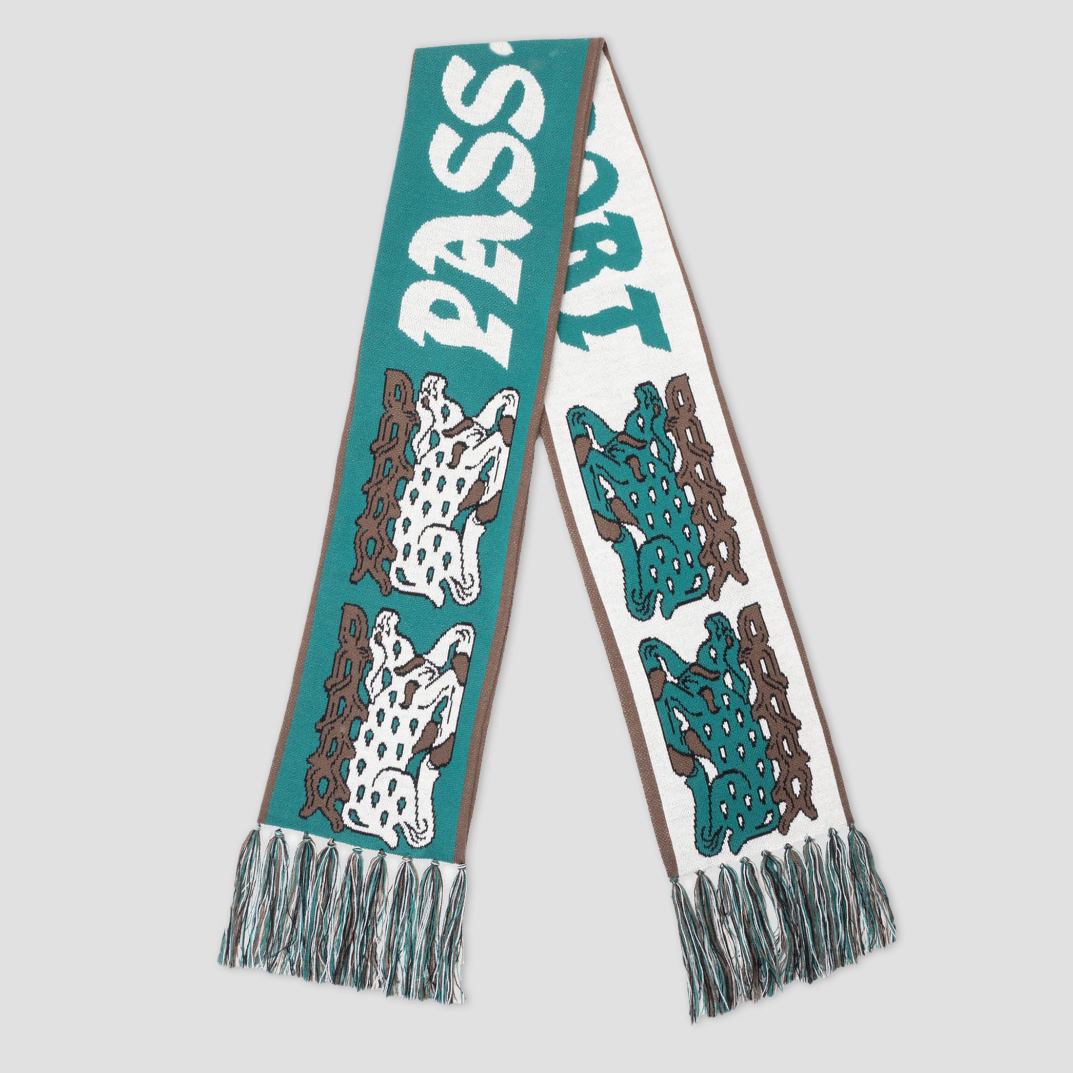 Passport Antler Scarf Teal/Brown