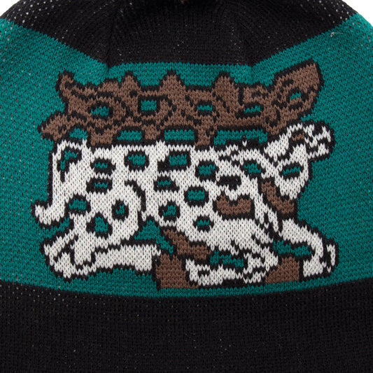 Passport Antler Pom Beanie Black/Teal