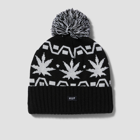 HUF Apres Cuff Pom Beanie Black