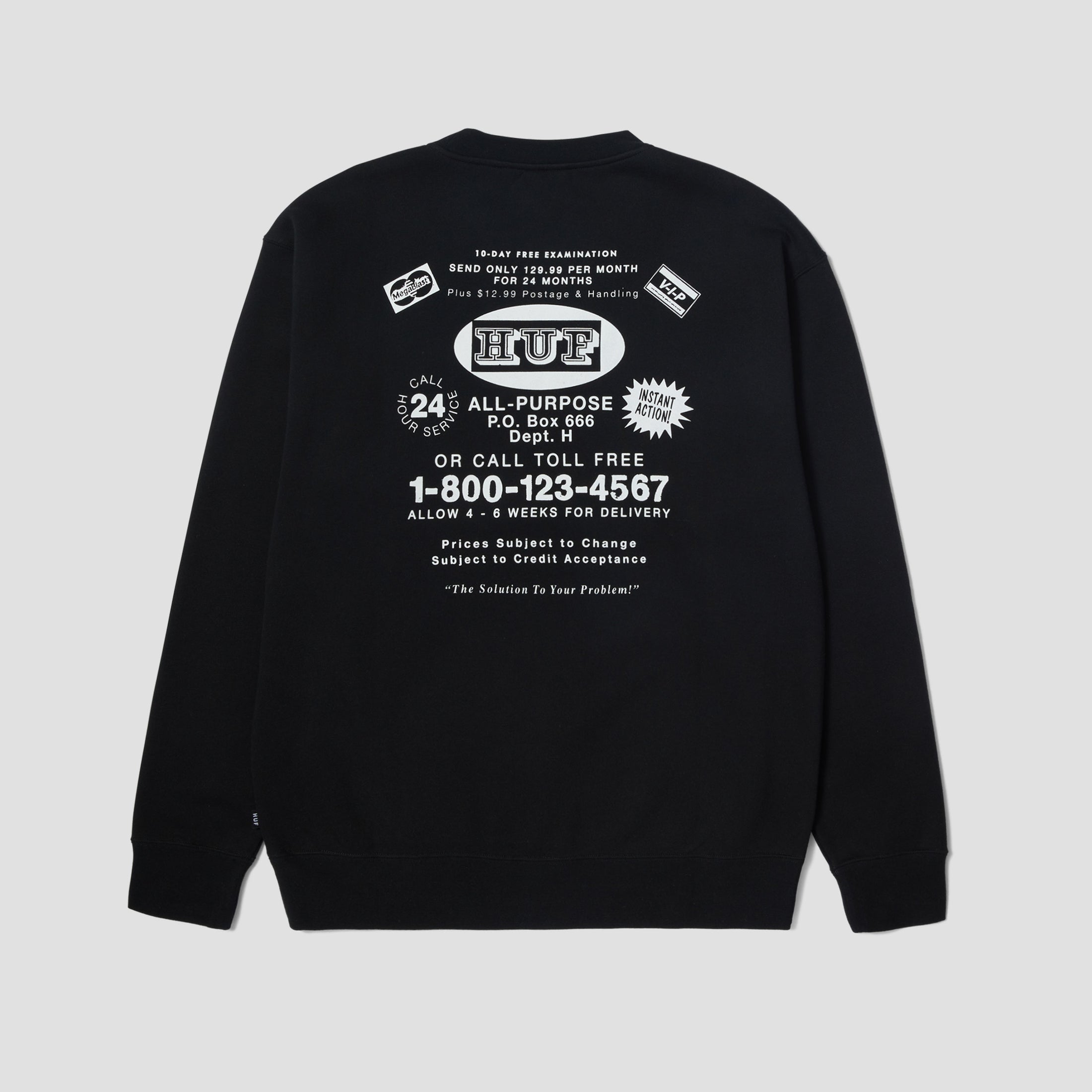 HUF As Seen On TV Crewneck Black