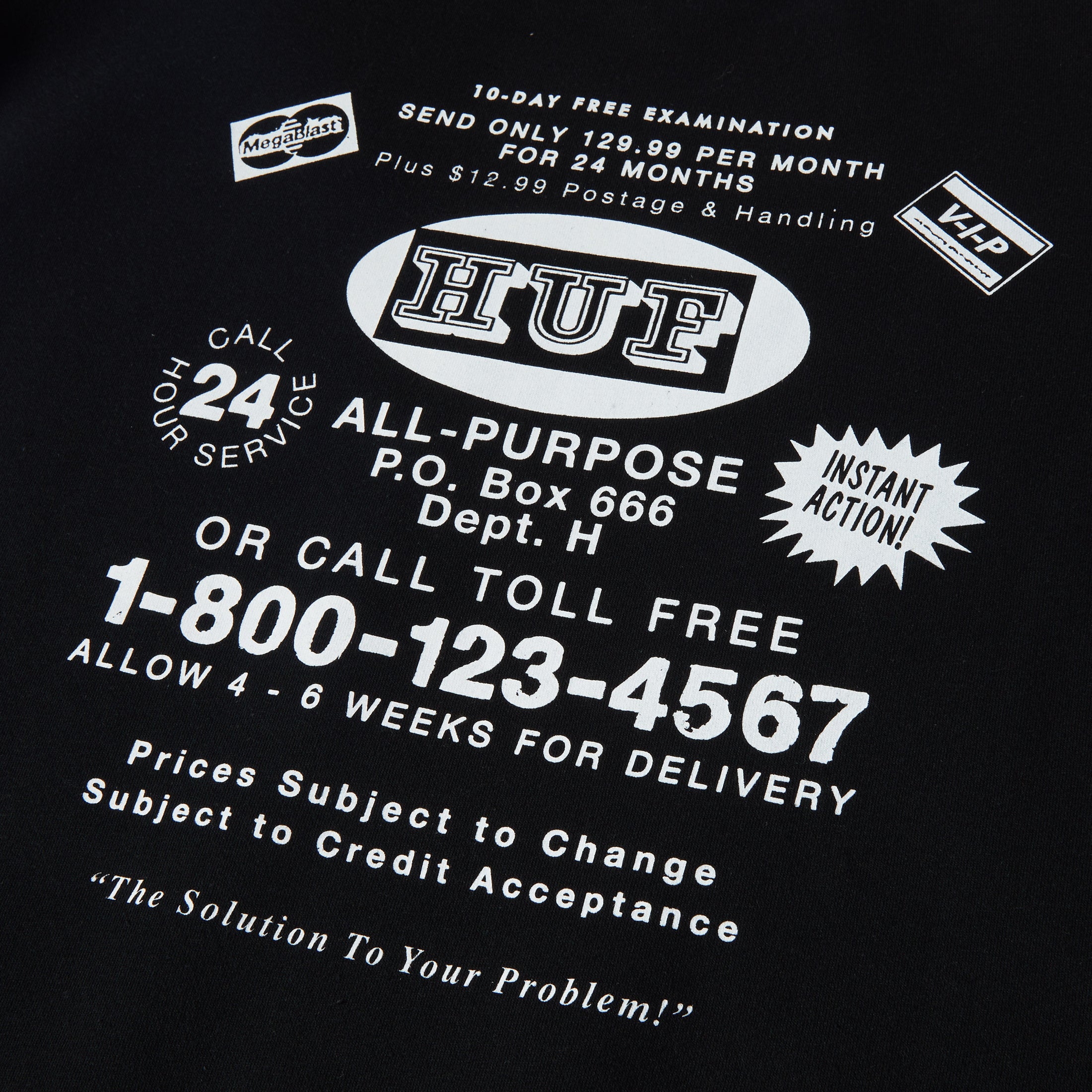 HUF As Seen On TV Crewneck Black