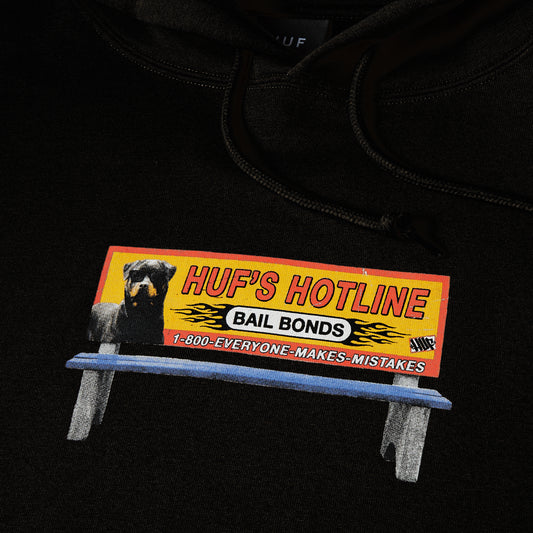 HUF Bail Bonds Pullover Hood Black