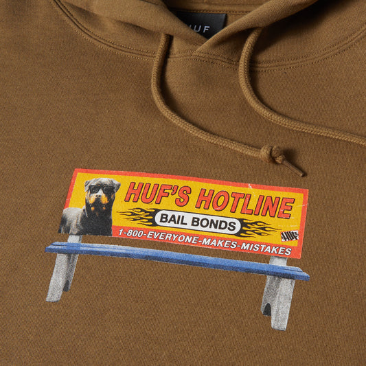 HUF Bail Bonds Pullover Hood Mud