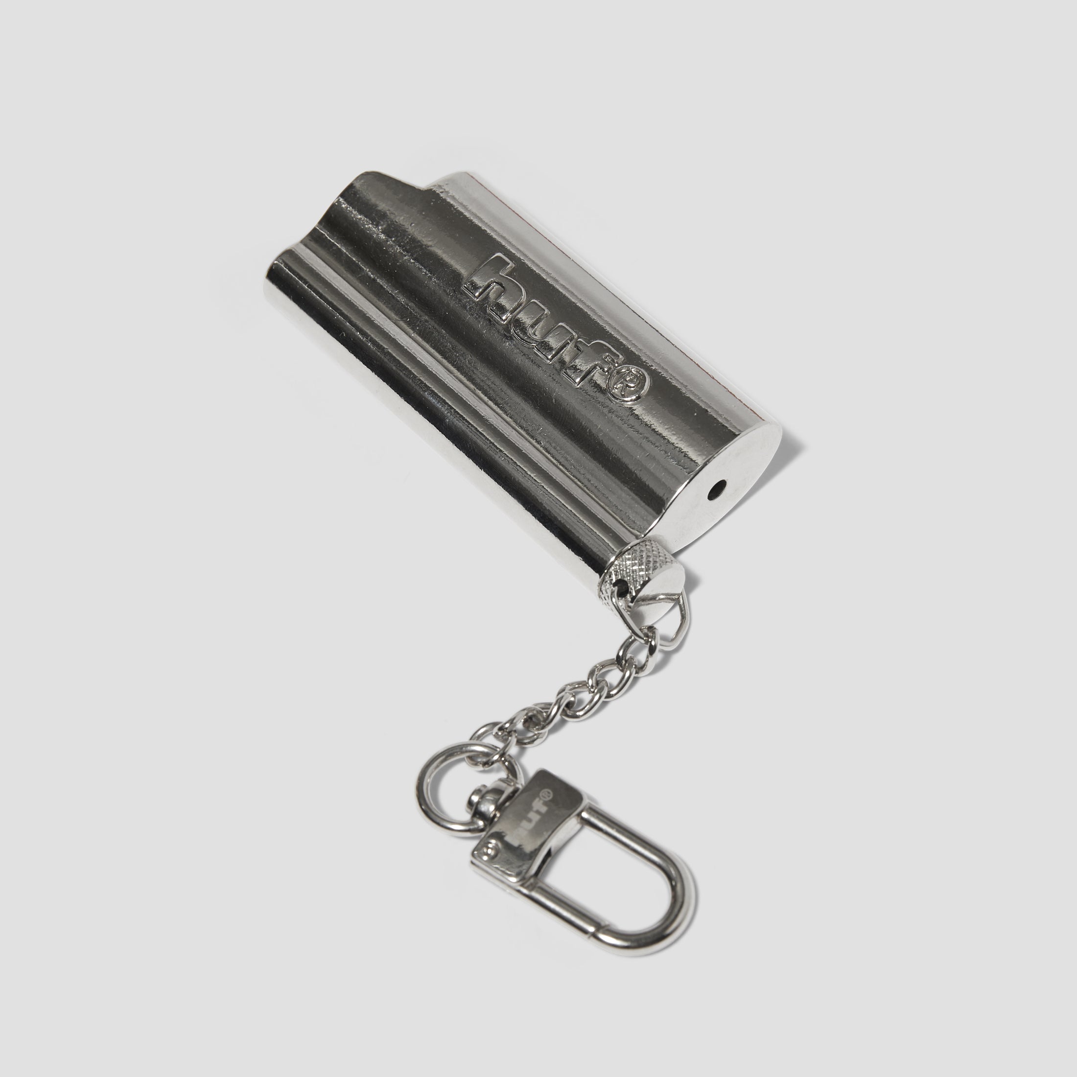 HUF Burner Lighter Sleeve Keychain Silver