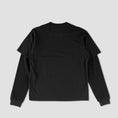 Load image into Gallery viewer, Welcome Bat Signal Layered Knit T-Shirt With Thermal Longsleeves Washed Black
