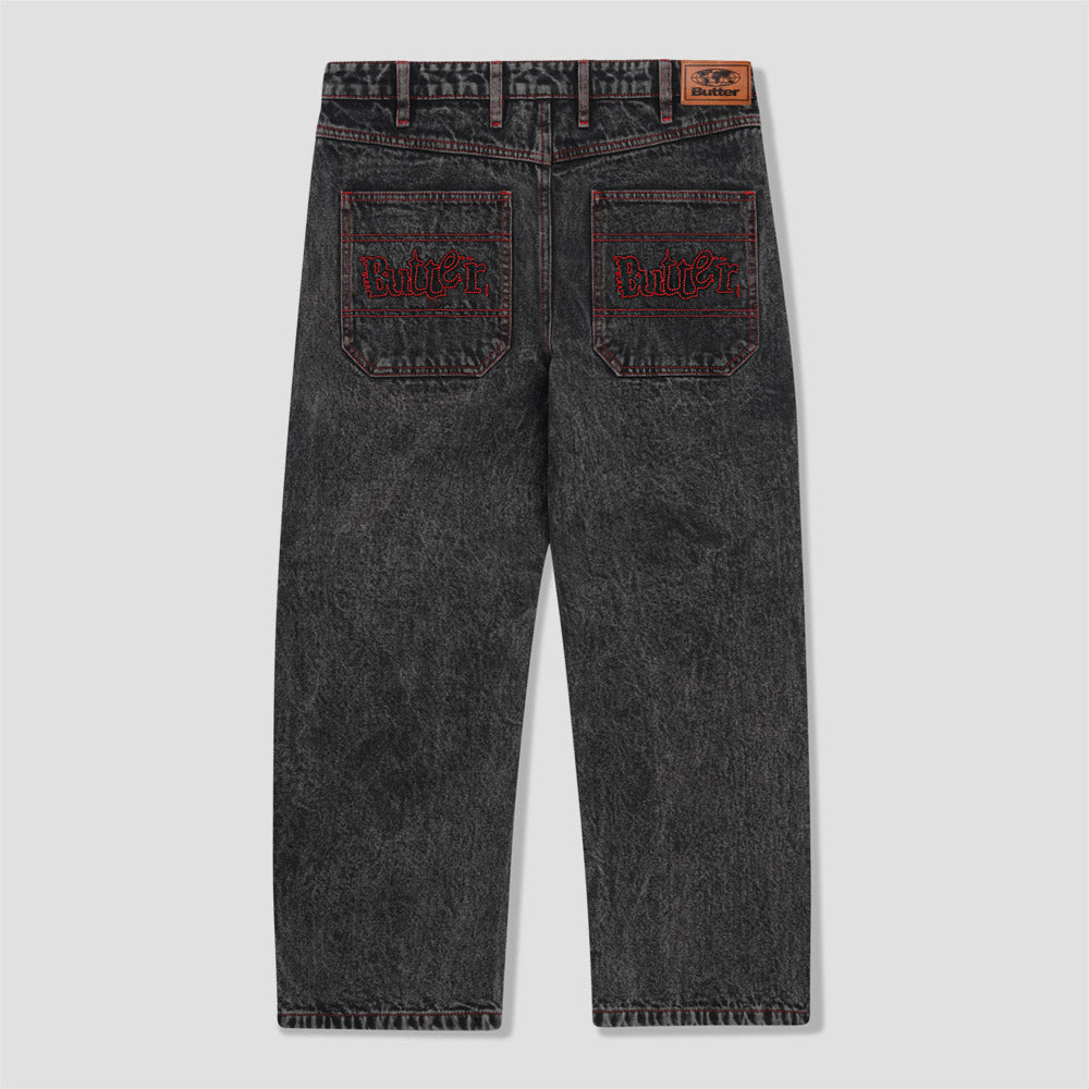 Butter Goods Breakdown Relaxed Denim Pant Acid Wash Black