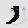 Load image into Gallery viewer, HUF Core 3 Pack Crew Sock Black / White
