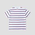 Load image into Gallery viewer, Skateboard Cafe Stripe T-Shirt White Royal
