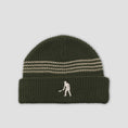 Load image into Gallery viewer, Passport Digger Striped Knit Beanie Olive/Cream
