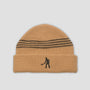 Passport Digger Striped Knit Beanie Sand/Choc