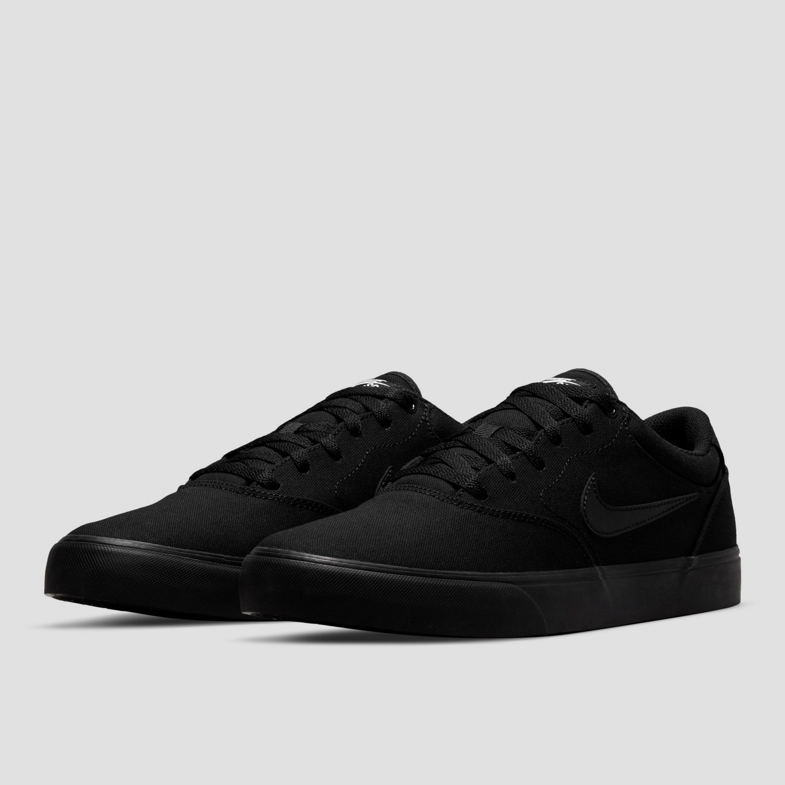 Nike SB Chron 2 Canvas Skate Shoes Black Black Black