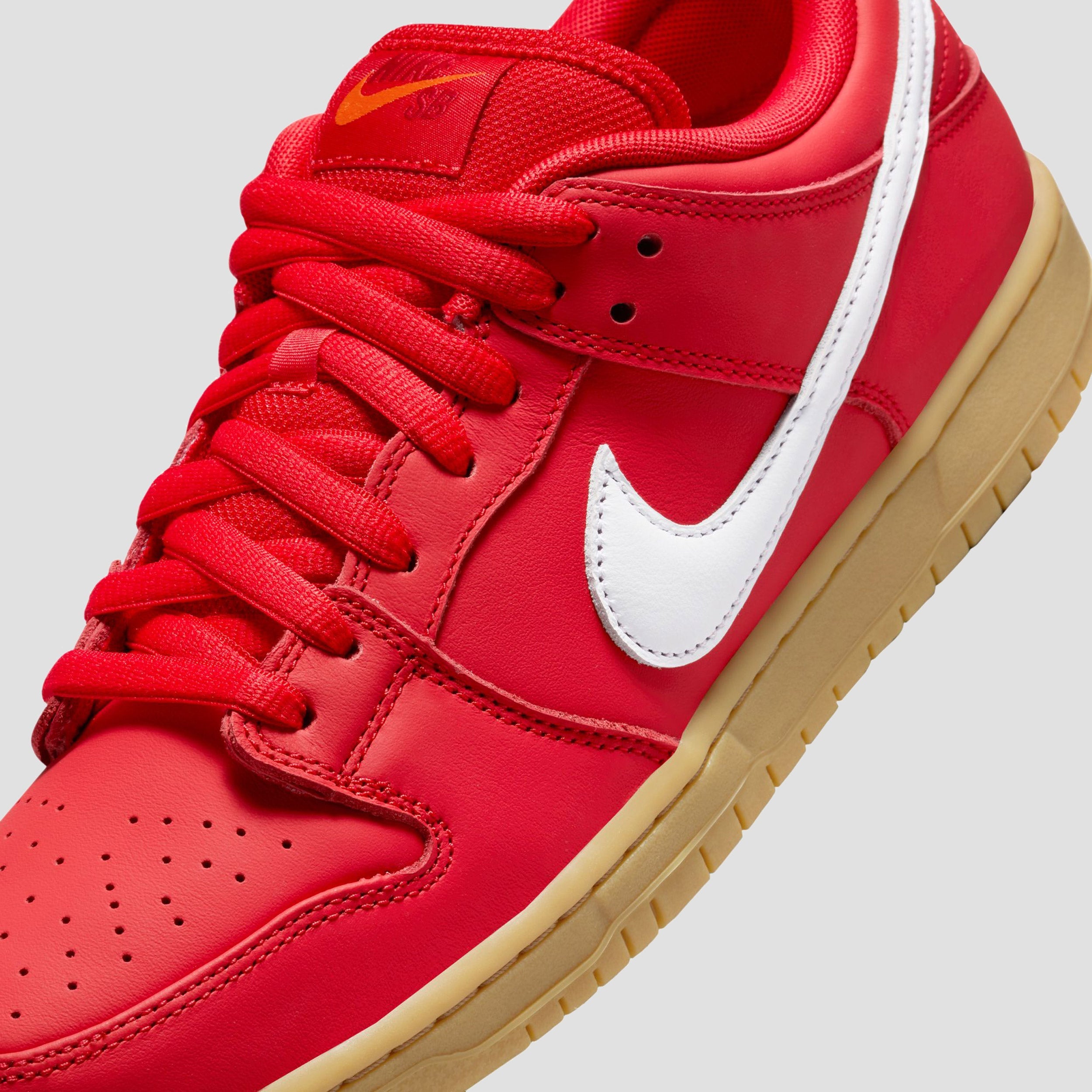 Nike SB Dunk Low Pro Skate Shoes University Red White Slam City Skates