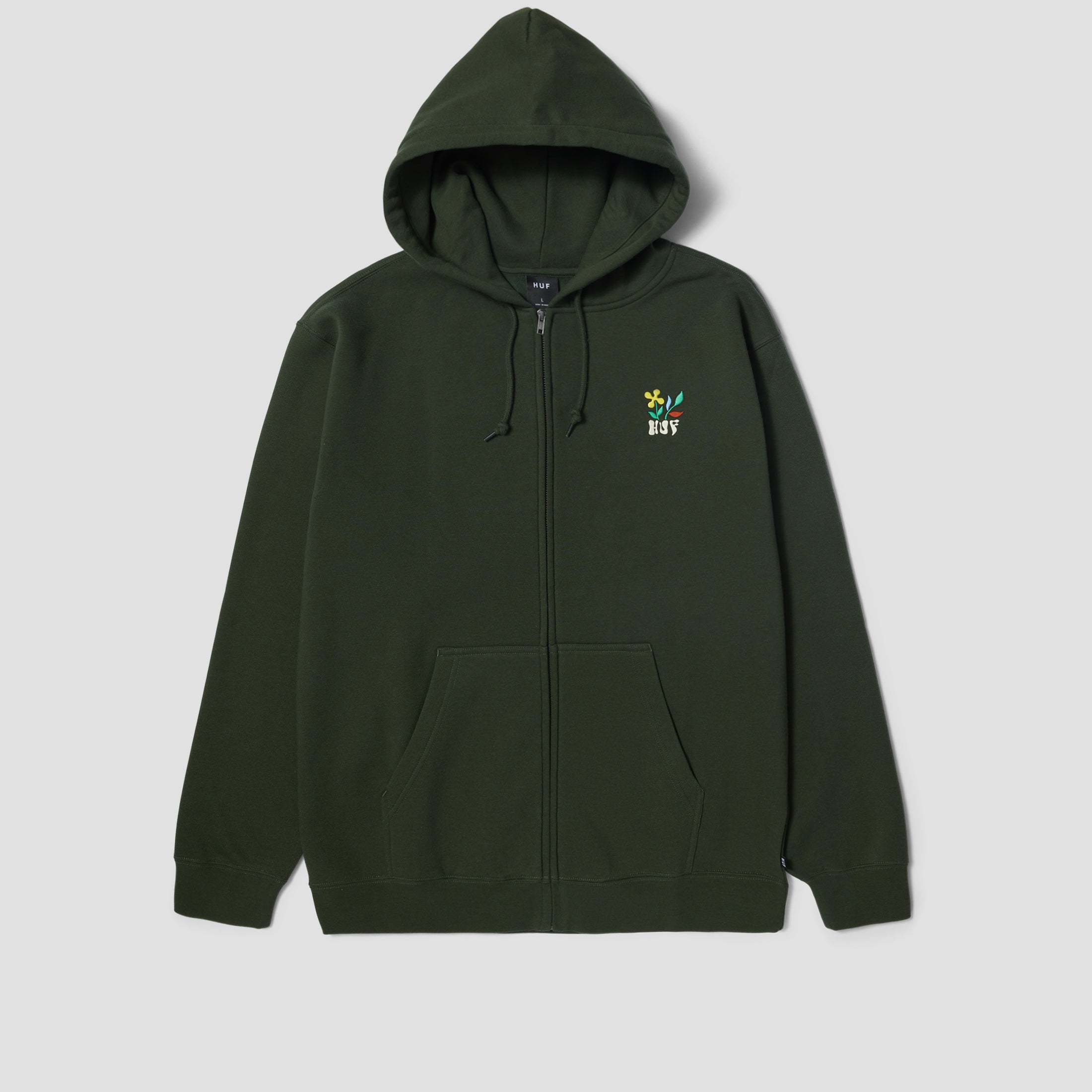 HUF Flower Full Zip Hood Hunter Green