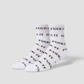 Load image into Gallery viewer, HUF Fuck It 1/4 Sock White
