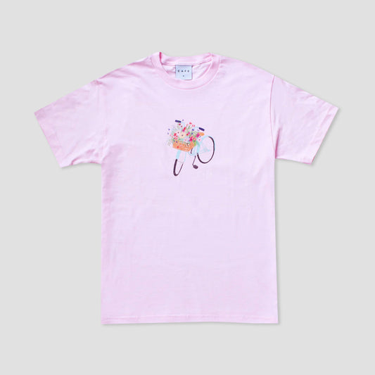 Skateboard Cafe Flower Basket T-Shirt Light Pink