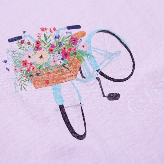 Skateboard Cafe Flower Basket T-Shirt Light Pink