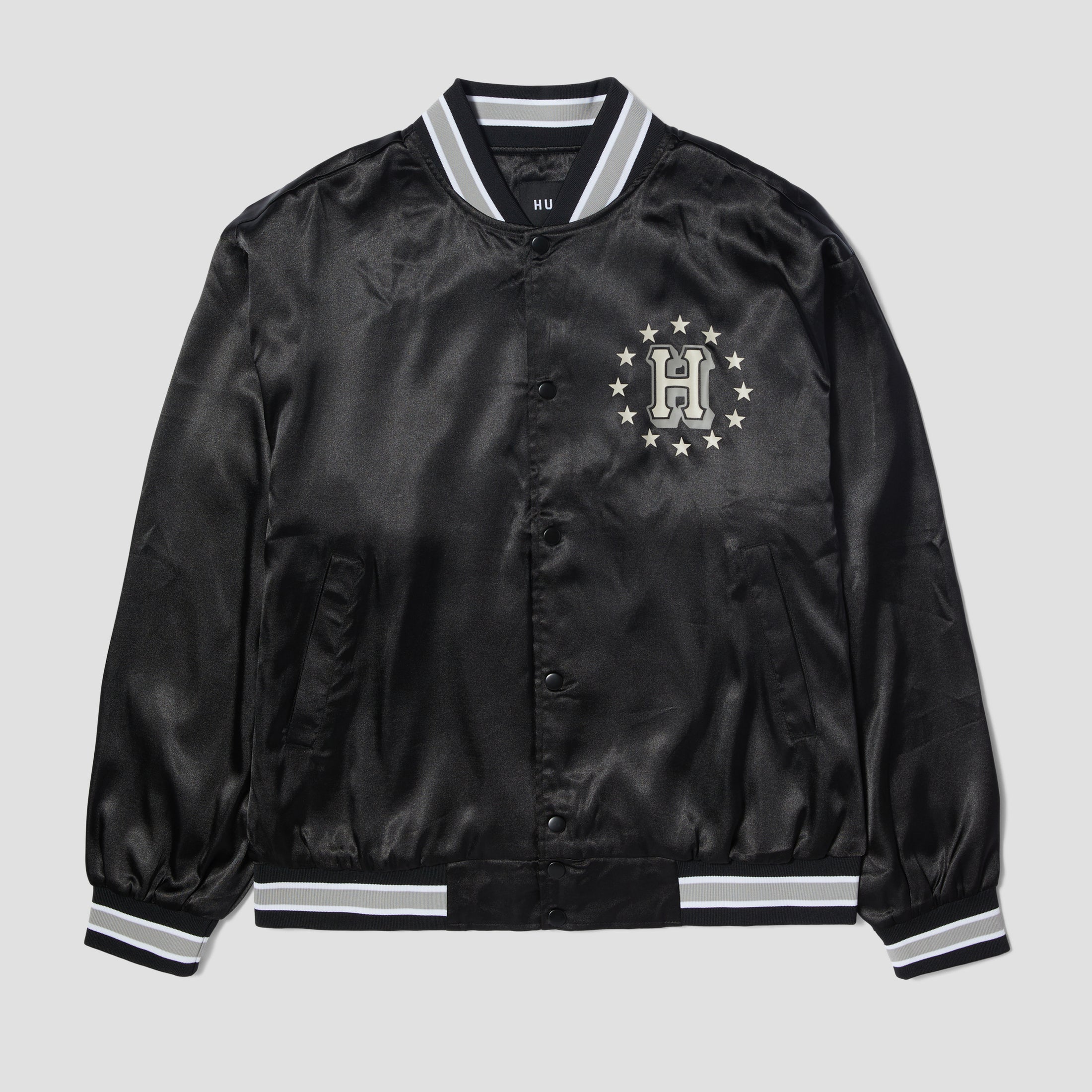 HUF Galactic Stack Baseball Jacket Black