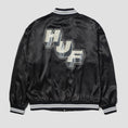 Load image into Gallery viewer, HUF Galactic Stack Baseball Jacket Black
