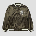 Load image into Gallery viewer, HUF Galactic Stack Baseball Jacket Olive
