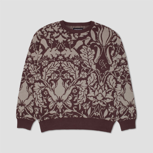 GX1000 Jacquard Knit Floral Sweater Brown / Cream