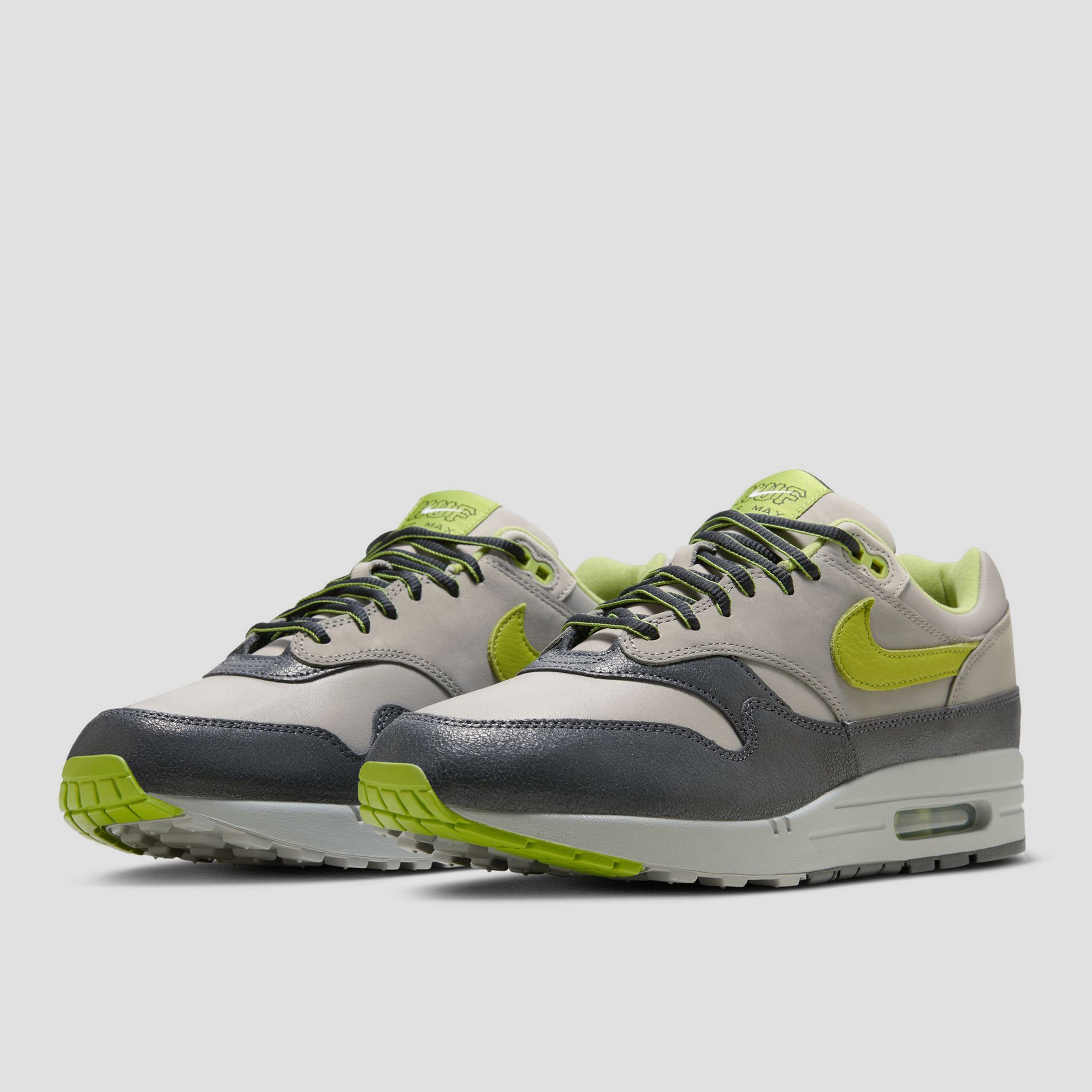 Nike SB Air Max 1 X HUF Shoes Anthracite / Pear / Medium Grey / Flat Pewter