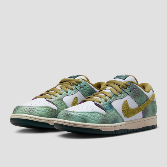 Nike SB Dunk Low Pro Alexis Skate Shoes Oil Green / Desert Moss / White