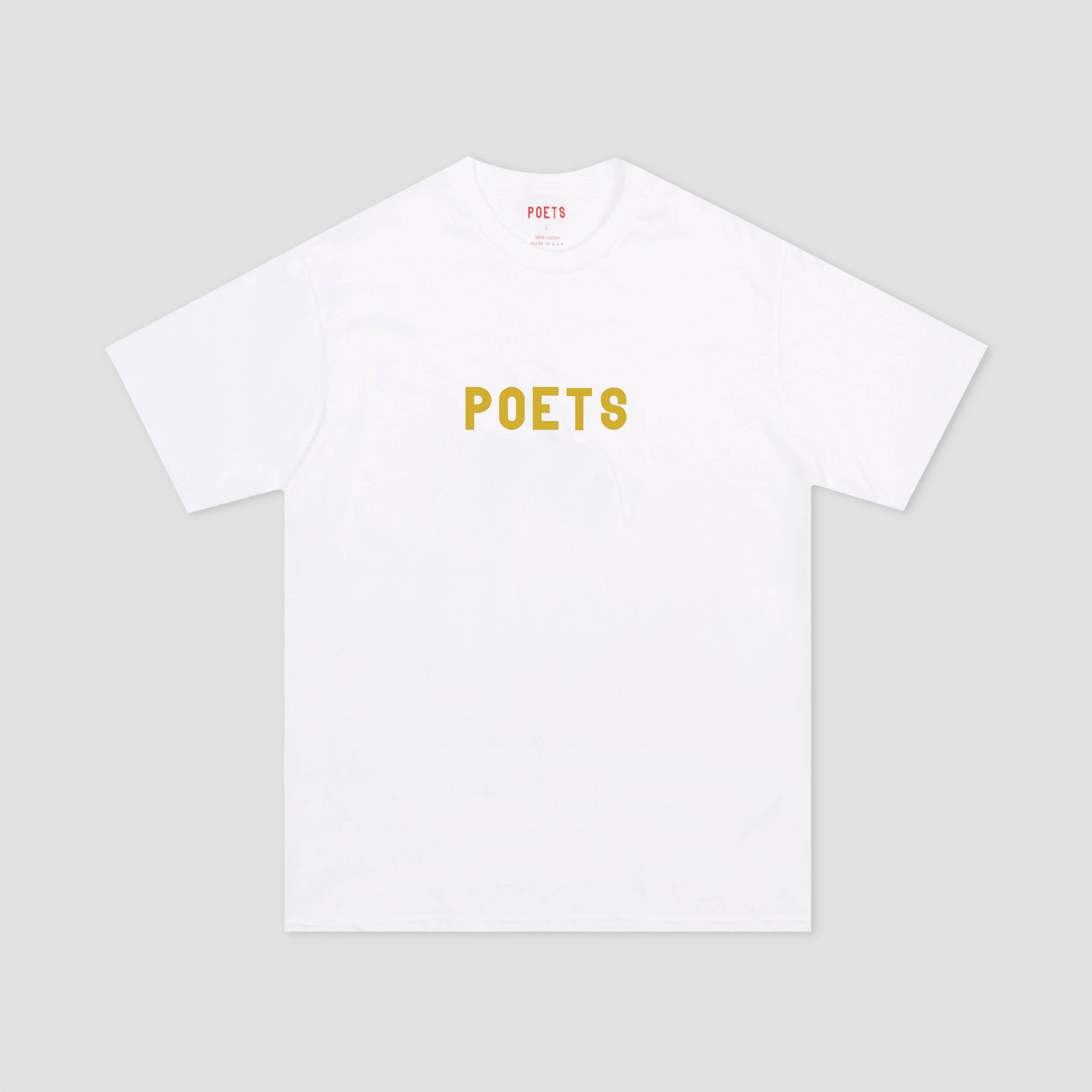 Poets X Danny Minnick OG Flocked T-Shirt White With Gold Flocking