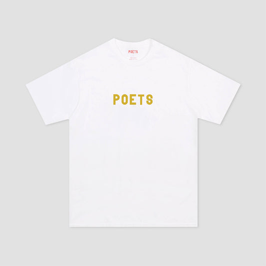 Poets X Danny Minnick OG Flocked T-Shirt White With Gold Flocking