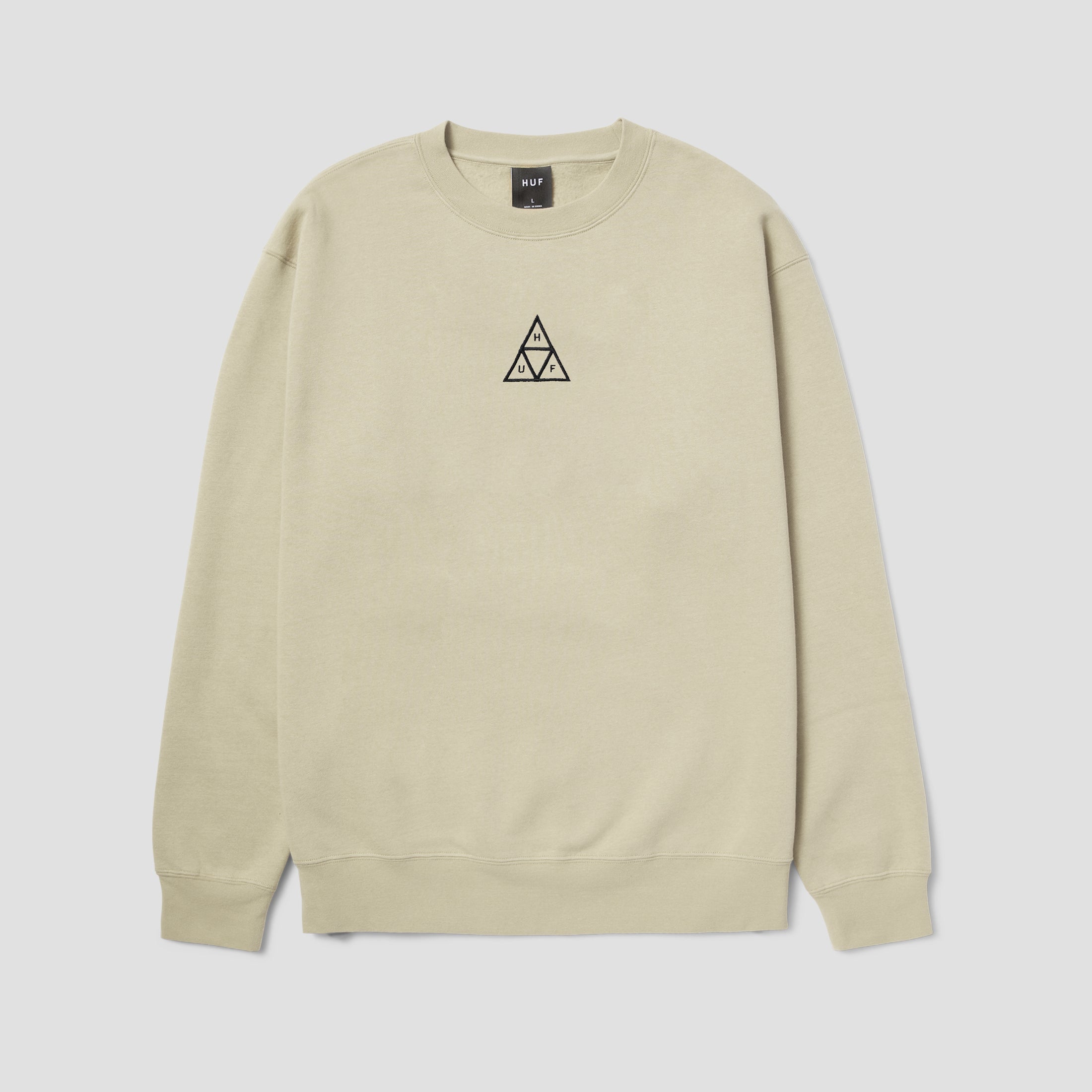 HUF Set Triple Triangle Crewneck Stone