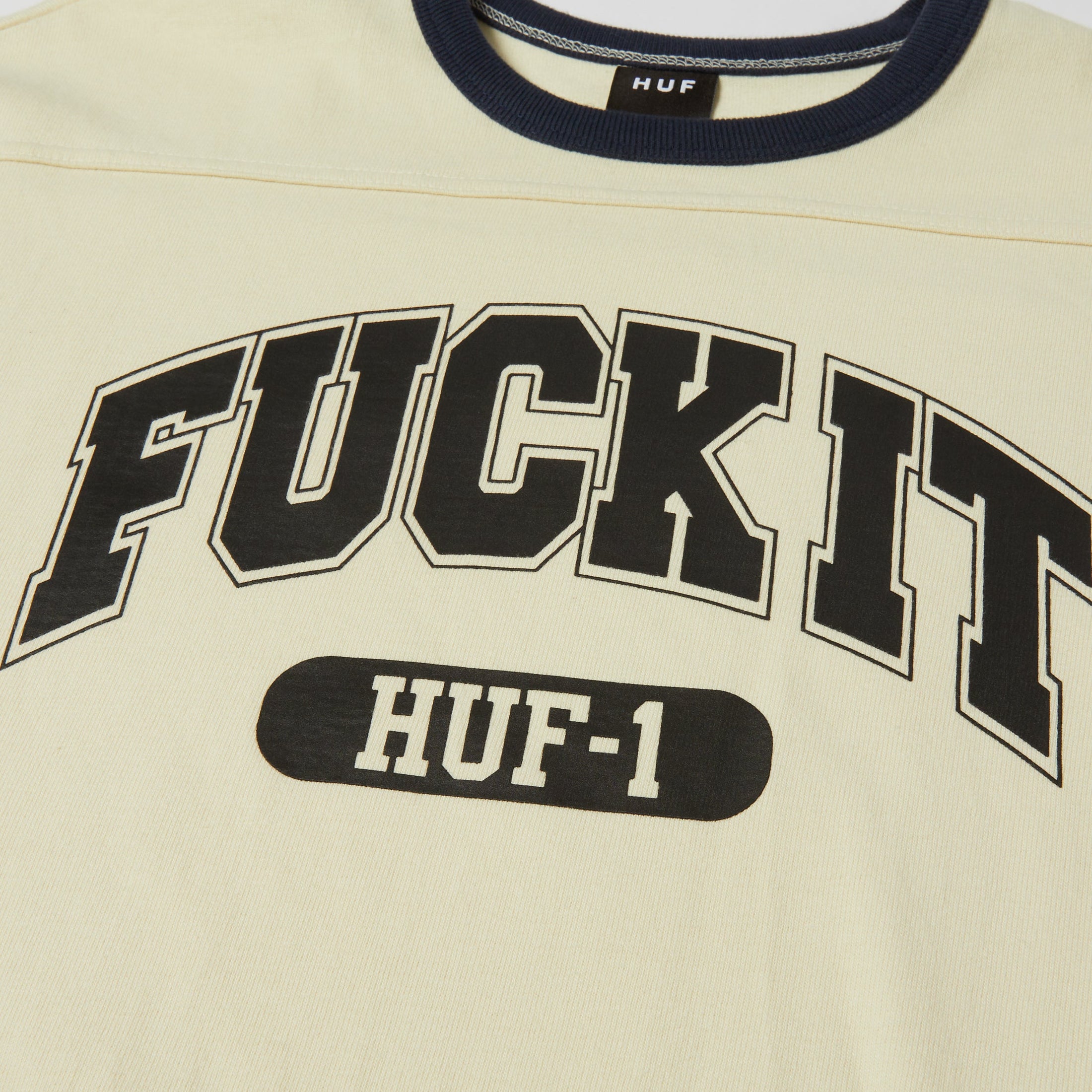 Huf Fuck It Football Shirt Ivory