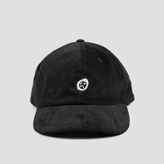 Short Straw Harvey Cord Embroidered Cap Black