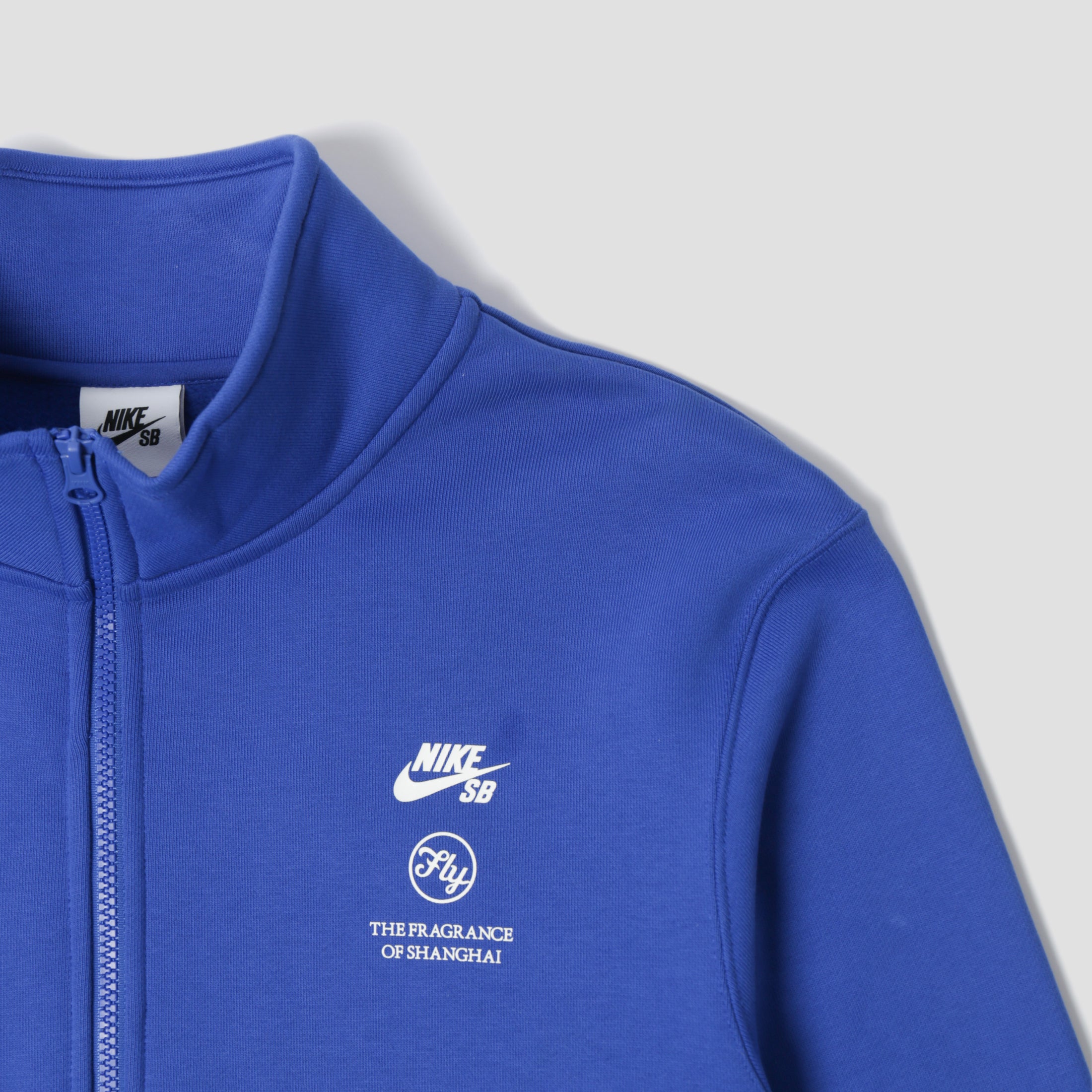 Nike SB X Fly Streetwear 1/2 Zip Fleece Skate Top Game Royal White