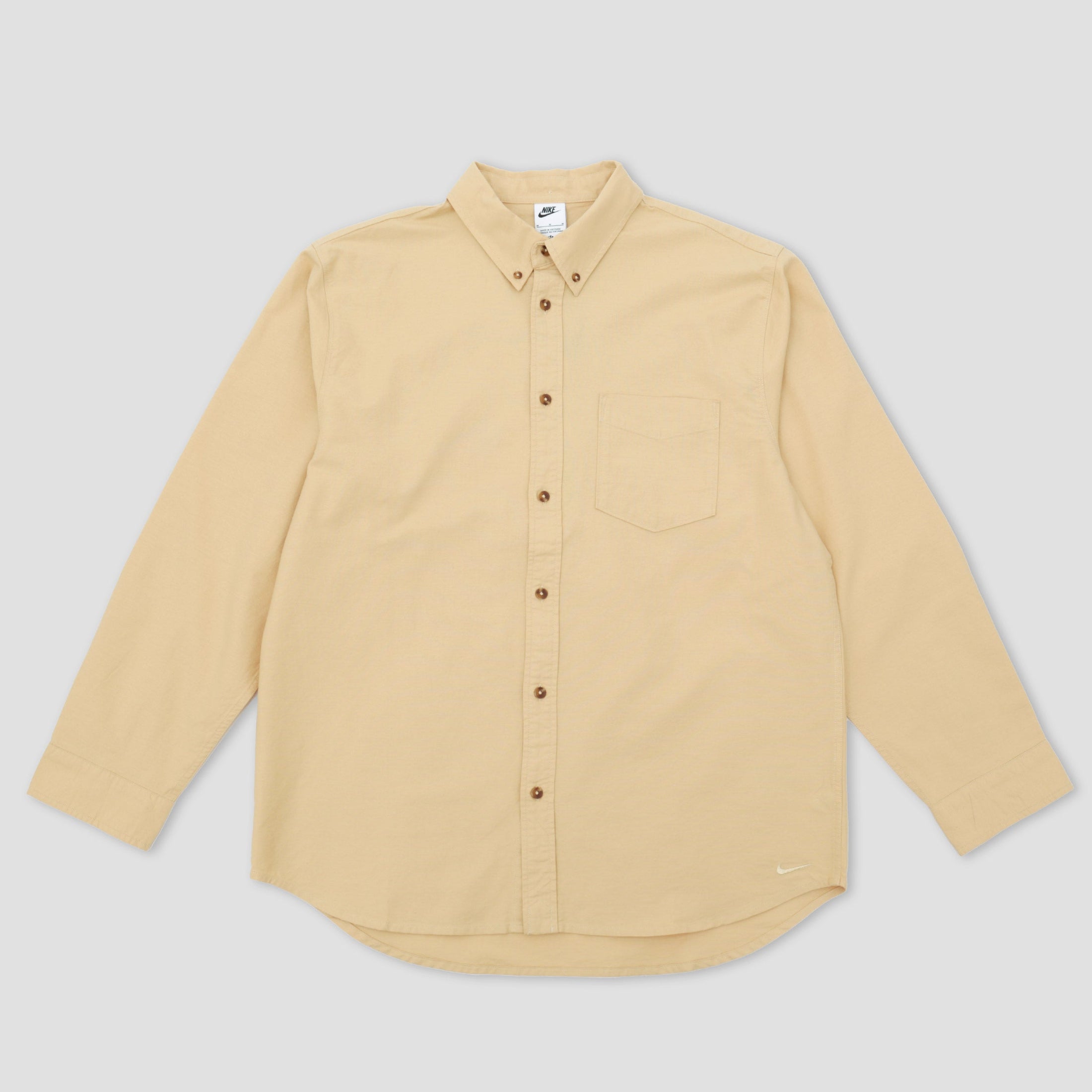 Nike Long Sleeve Button Down Oxford Shirt Sesame