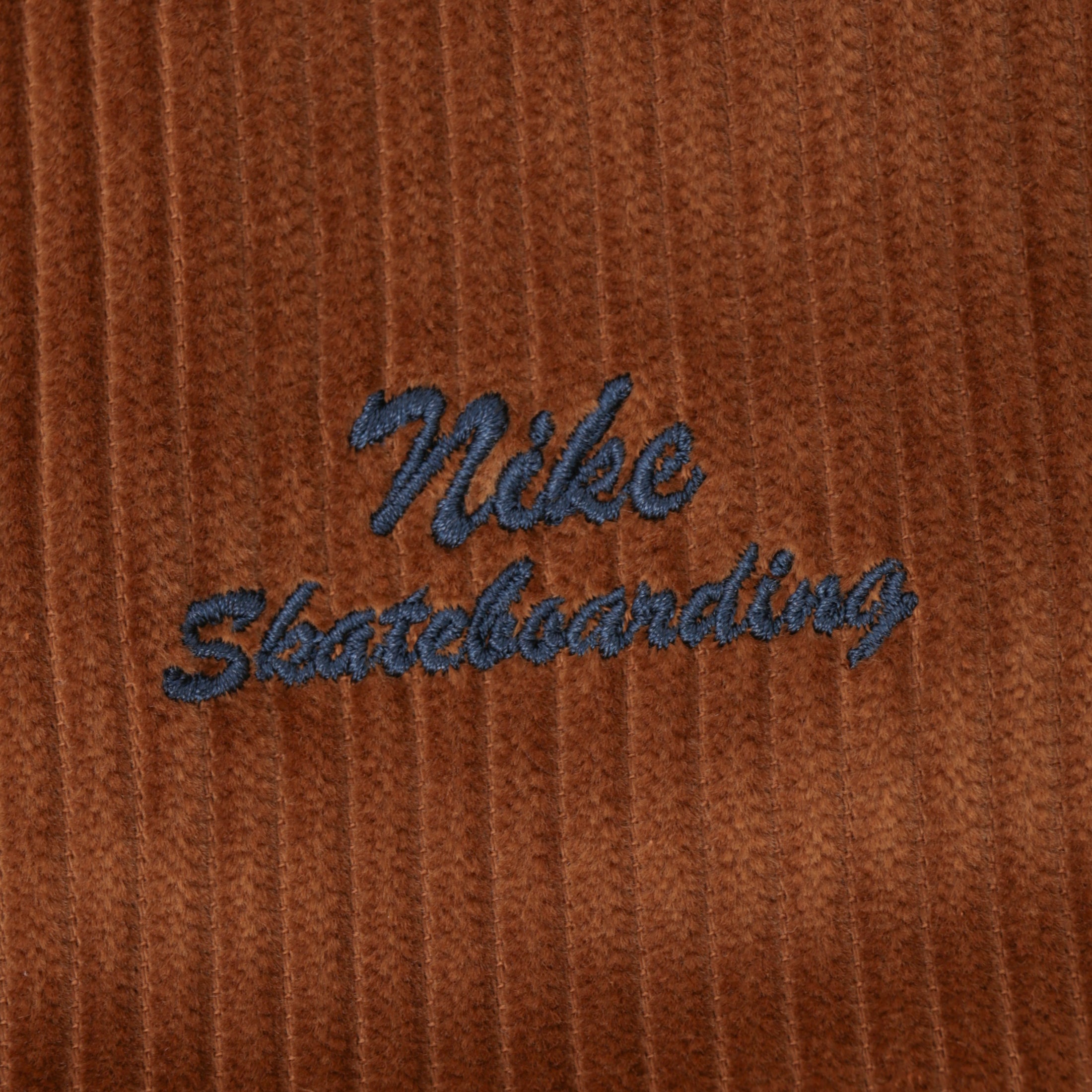 Nike SB Full Zip Hooded Corduroy Skate Jacket Light British Tan / Armory Navy