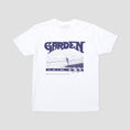 Load image into Gallery viewer, Garden Skateboards Not A Race T-Shirt Purple / White
