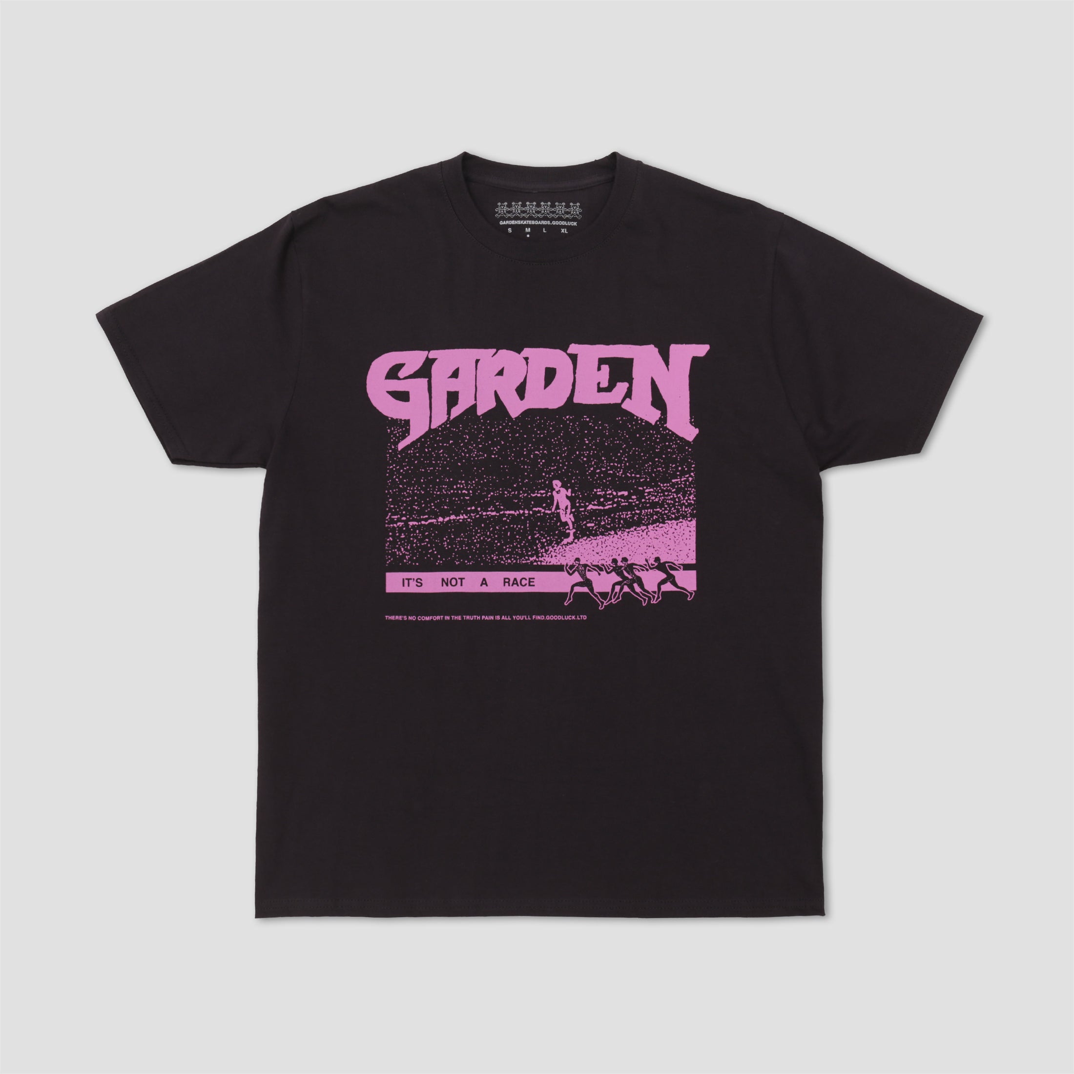 Garden Skateboards Not A Race T-Shirt Pink / Black