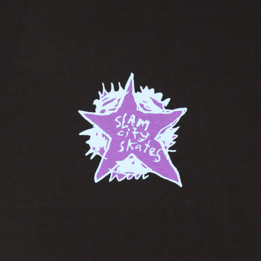 Slam City Skates Swank Star T-Shirt Black / Blue / Purple