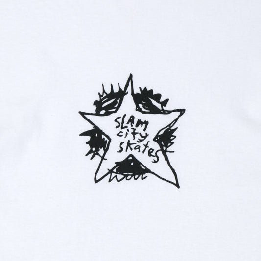 Slam City Skates Swank Star T-Shirt White / Black