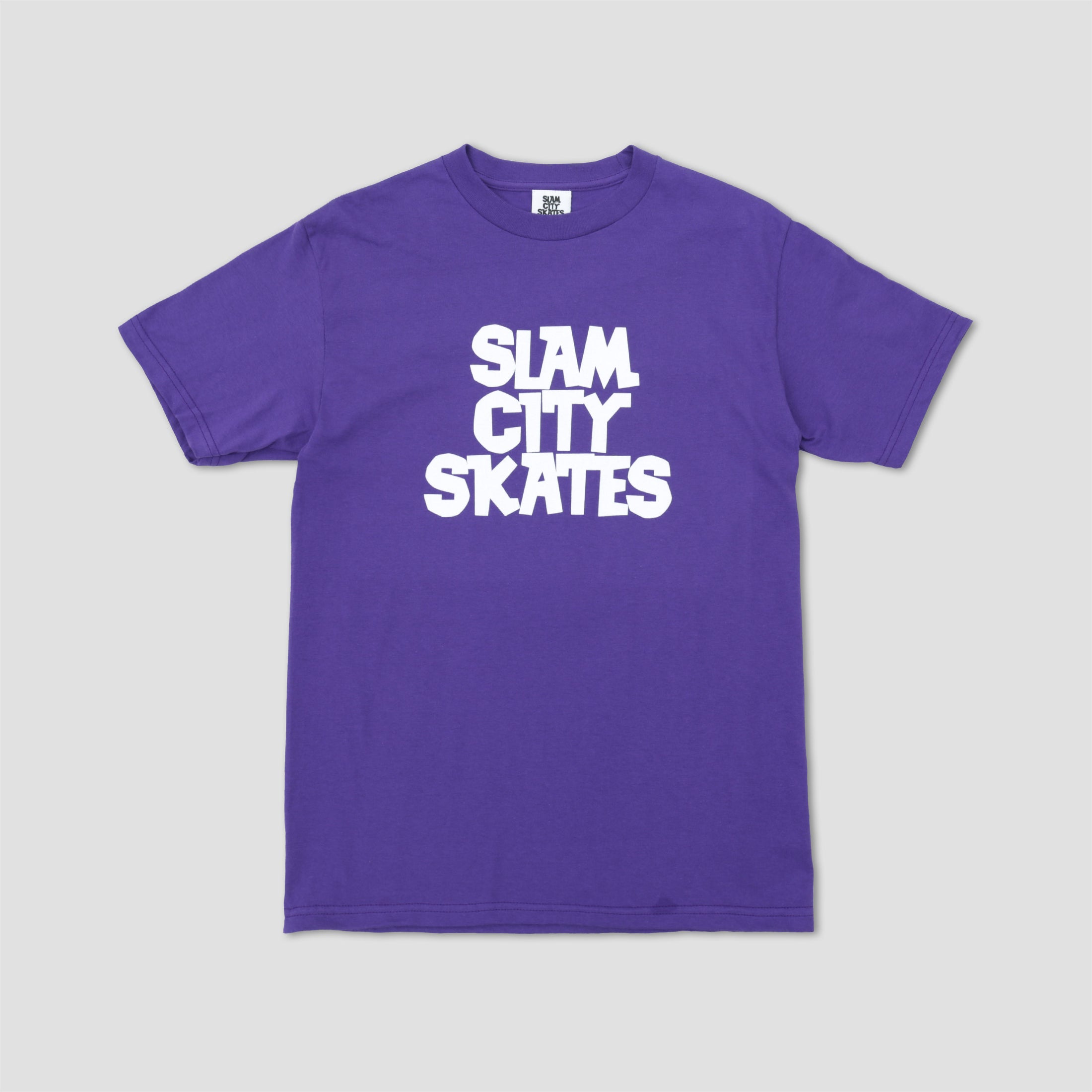 Slam City Skates Classic Logo T-Shirt Purple / White