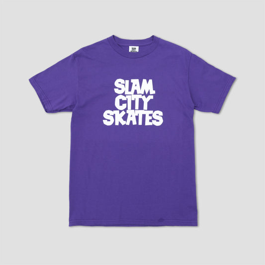 Slam City Skates Classic Logo T-Shirt Purple / White