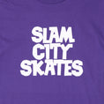 Load image into Gallery viewer, Slam City Skates Classic Logo T-Shirt Purple / White
