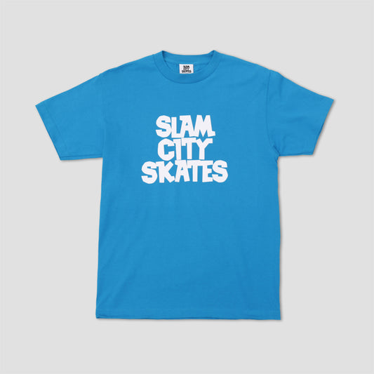 Slam City Skates Classic Logo T-Shirt Turquoise / White