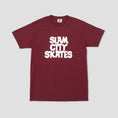 Load image into Gallery viewer, Slam City Skates Classic Logo T-Shirt Burgundy / White
